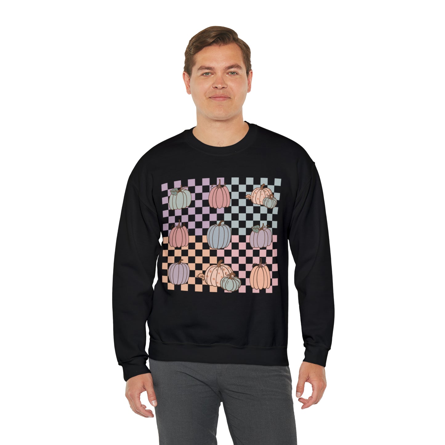Pumpkin Grid Sweatshirt