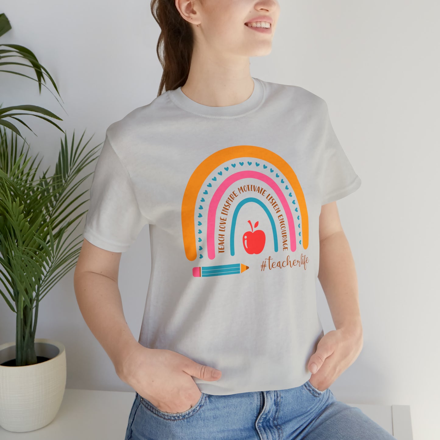 Teacher Rainbow Tee