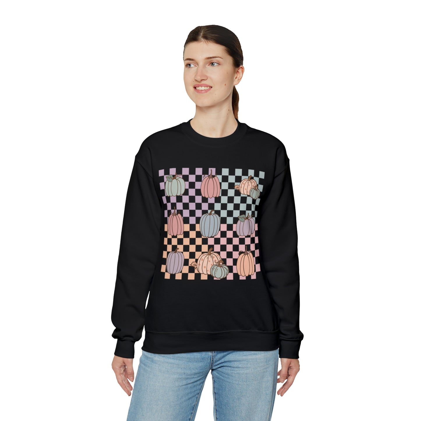 Pumpkin Grid Sweatshirt