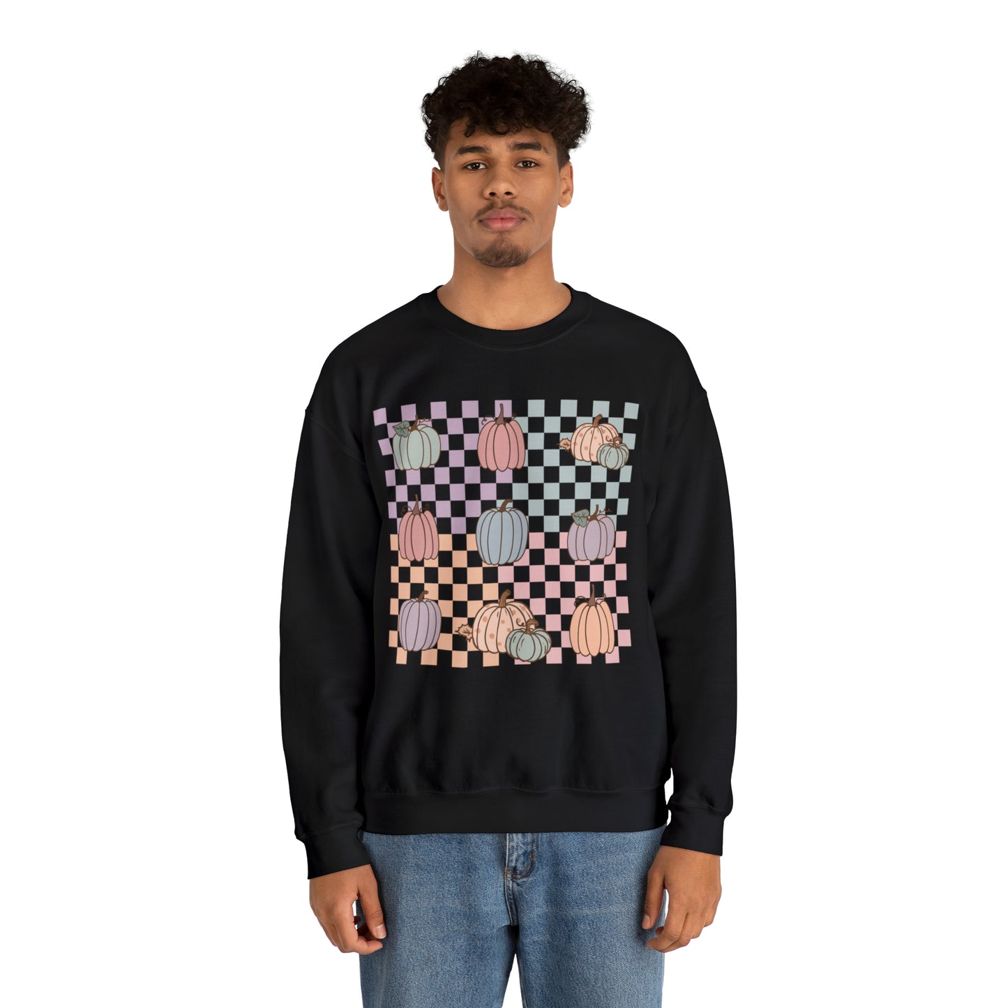 Pumpkin Grid Sweatshirt