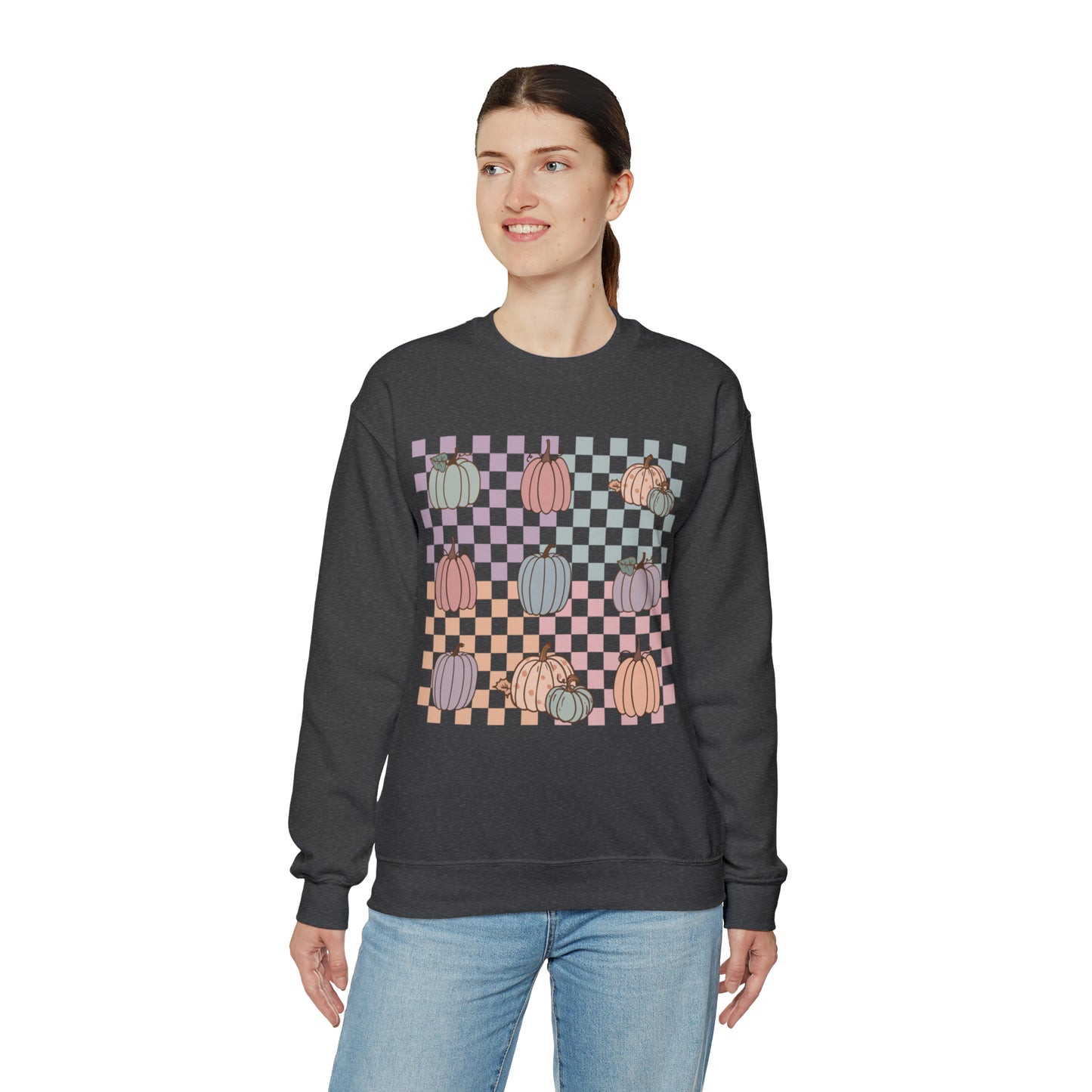 Pumpkin Grid Sweatshirt