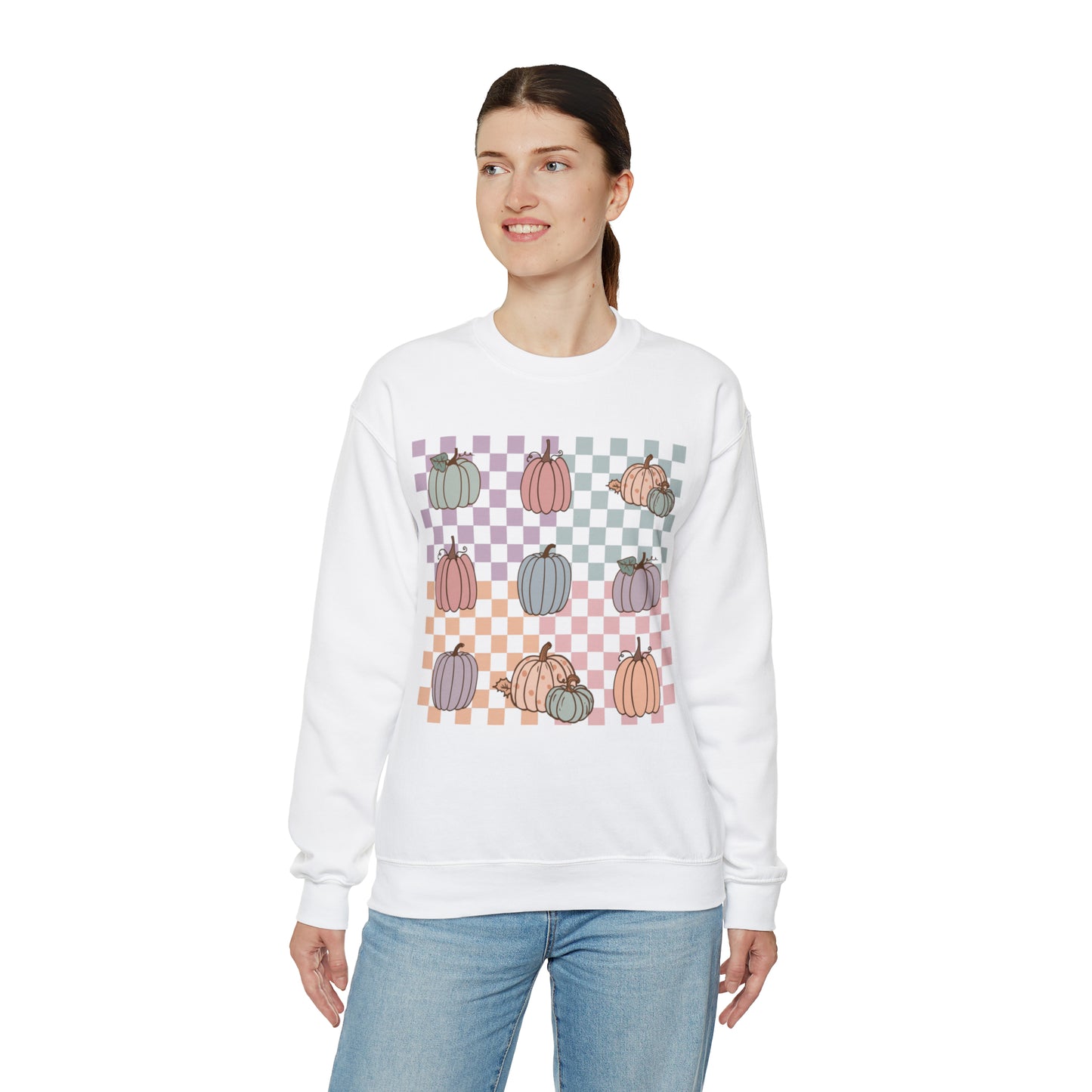 Pumpkin Grid Sweatshirt