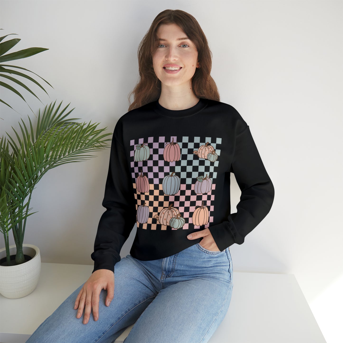 Pumpkin Grid Sweatshirt